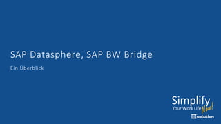 SAP Datasphere, SAP BW Bridge
Ein Überblick
 