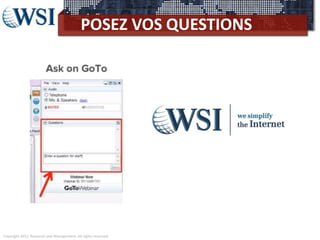 Copyright 2011 Research and Management. All rights reserved.
POSEZ VOS QUESTIONS
 