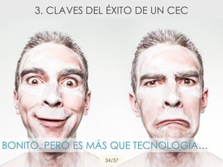 BONITO, PERO ES MÁS QUE TECNOLOGÍA…
3. CLAVES DEL ÉXITO DE UN CEC
34/37
 