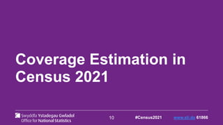 10
Coverage Estimation in
Census 2021
#Census2021 www.sli.do 61866
 