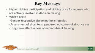 Can micronutrient training create women’s demand for high-zinc rice? The case of Bangladesh