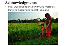 Can micronutrient training create women’s demand for high-zinc rice? The case of Bangladesh