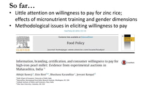 Can micronutrient training create women’s demand for high-zinc rice? The case of Bangladesh