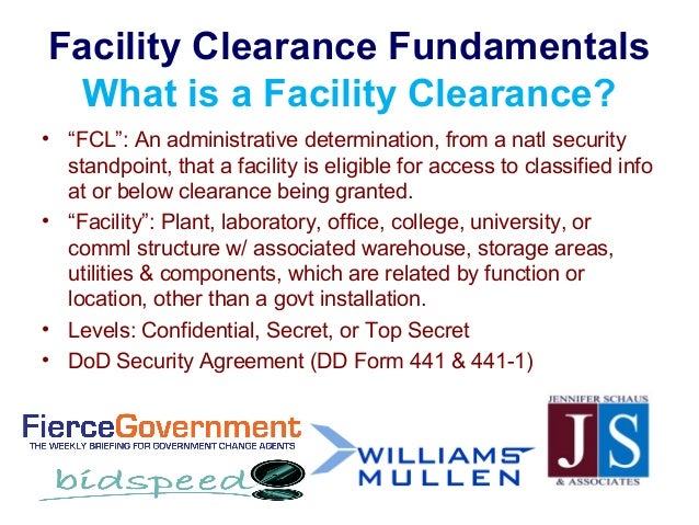 fed gov con security facility clearances dd form 441 1