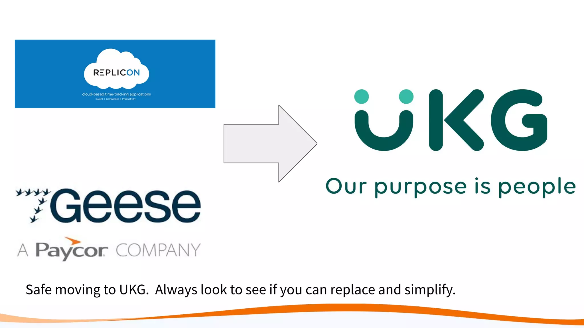 Safe moving to UKG. Always look to see if you can replace and simplify.
 