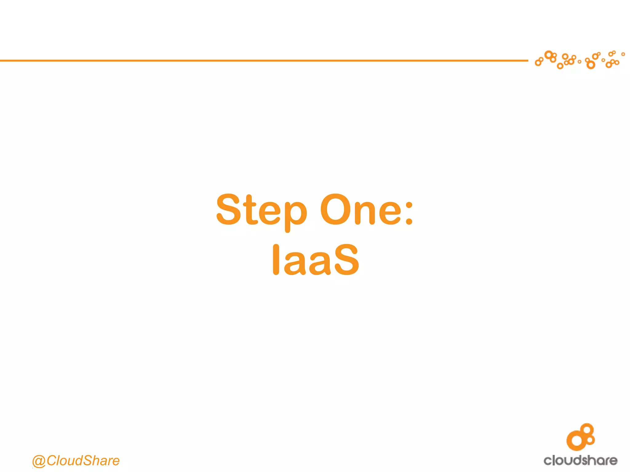 CONFIDENTIAL|10
Step One:
IaaS
@CloudShare
 