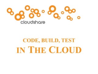 CONFIDENTIAL
CODE, BUILD, TEST
IN THE CLOUD
 