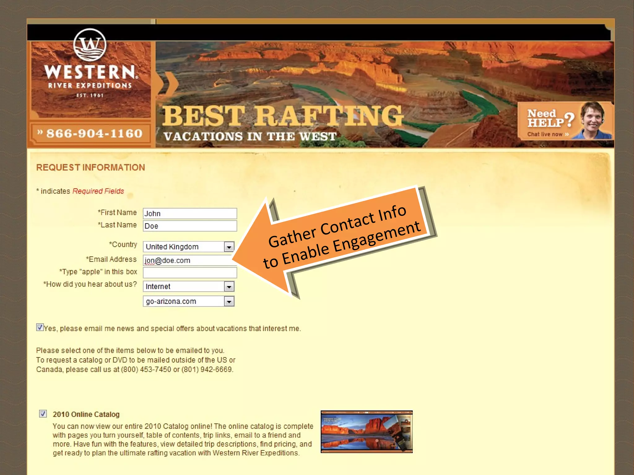 Gather Contact Info to Enable Engagement 