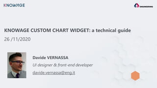 KNOWAGE CUSTOM CHART WIDGET: a technical guide
26 /11/2020
Davide VERNASSA
UI designer & front-end developer
davide.vernassa@eng.it
 