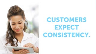 CUSTOMERS
EXPECT
CONSISTENCY.
 