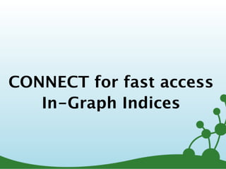 CONNECT for fast access
In-Graph Indices
 