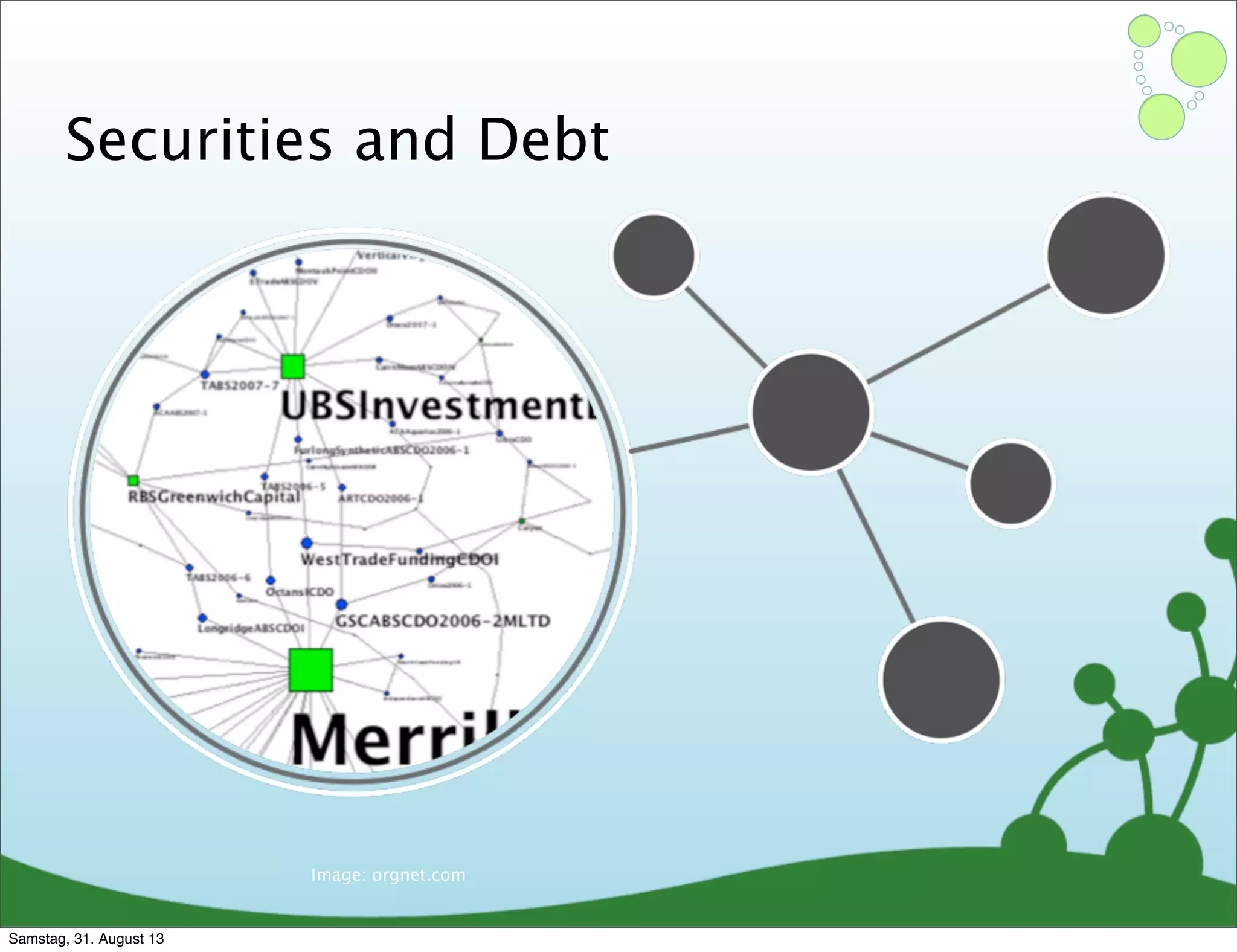 Securities and Debt
Image: orgnet.com
Samstag, 31. August 13
 