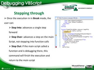 Debugging VBScript in InduSoft Web Studio Projects | PPTX