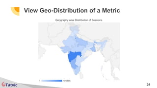 24
View Geo-Distribution of a Metric
Geography wise Distribution of Sessions
 