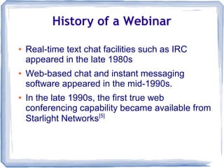 Webinar Def Webinar Definition, Origin & History | ODP