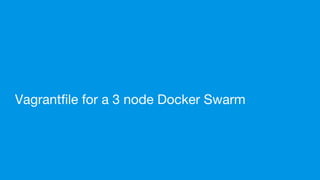 Vagrantfile for a 3 node Docker Swarm
 
