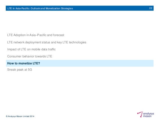 LTE in Asia Pacific: Outlook and Monetization Strategies