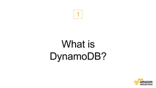 1

What is
DynamoDB?

 
