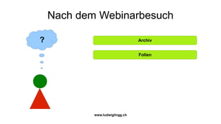Nach dem Webinarbesuch

?                                Archiv


                                 Folien




            www.ludwiglingg.ch
 