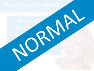1. Haltung: geben Sie Gehaltvolles
2. Ziel: unterhaltsam & locker
3. Sprache und Spreche
4. Ziel: Kompetenz
5. Ziel: Sympathie
Wie Sie gut rüberkommen
4
 