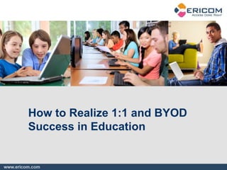 Confidential – For Ericom Partner Use Only
How to Realize 1:1 and BYOD
Success in Education
 
