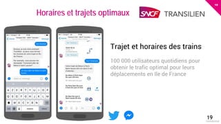 19
eloquant.com Forum Client Eloquant 2017
Trajet et horaires des trains
100 000 utilisateurs quotidiens pour
obtenir le trafic optimal pour leurs
déplacements en Ile de France
19Confidential
Horaires et trajets optimaux
 