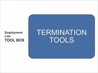 Employment
Law
             TERMINATION
TOOL BOX        TOOLS


             ManpowerGroup | Wednesday, July 25, 2012   34
 