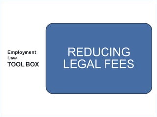 Employment
Law
                   REDUCING
TOOL BOX          LEGAL FEES


             ManpowerGroup | Wednesday, July 25, 2012   50
 