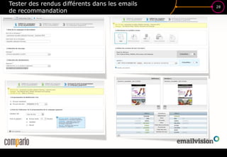 28
Tester des rendus différents dans les emails
de recommandation
 