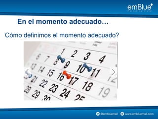 En el momento adecuado…
Cómo definimos el momento adecuado?
 