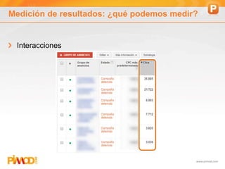 www.pimod.com
Medición de resultados: ¿qué podemos medir?
Interacciones
 