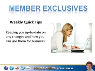 Weekly Quick Tips

Keeping you up-to-date on
any changes and how you
can use them for business
 