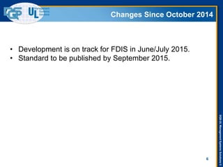 DQS-ULManagementSystemsSolutions©
Changes Since October 2014
6
• Development is on track for FDIS in June/July 2015.
• Standard to be published by September 2015.
 