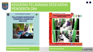 KEGIATAN PELAYANAN KESEHATAN
PENDERITA DM
PELAYANAN DALAM GEDUNG PENYULUHAN DM
 
