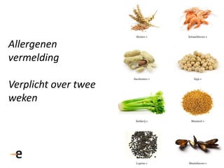 Allergenen
vermelding
Verplicht over twee
weken
 