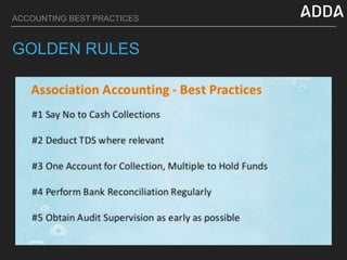 ACCOUNTING BEST PRACTICES
GOLDEN RULES
 
