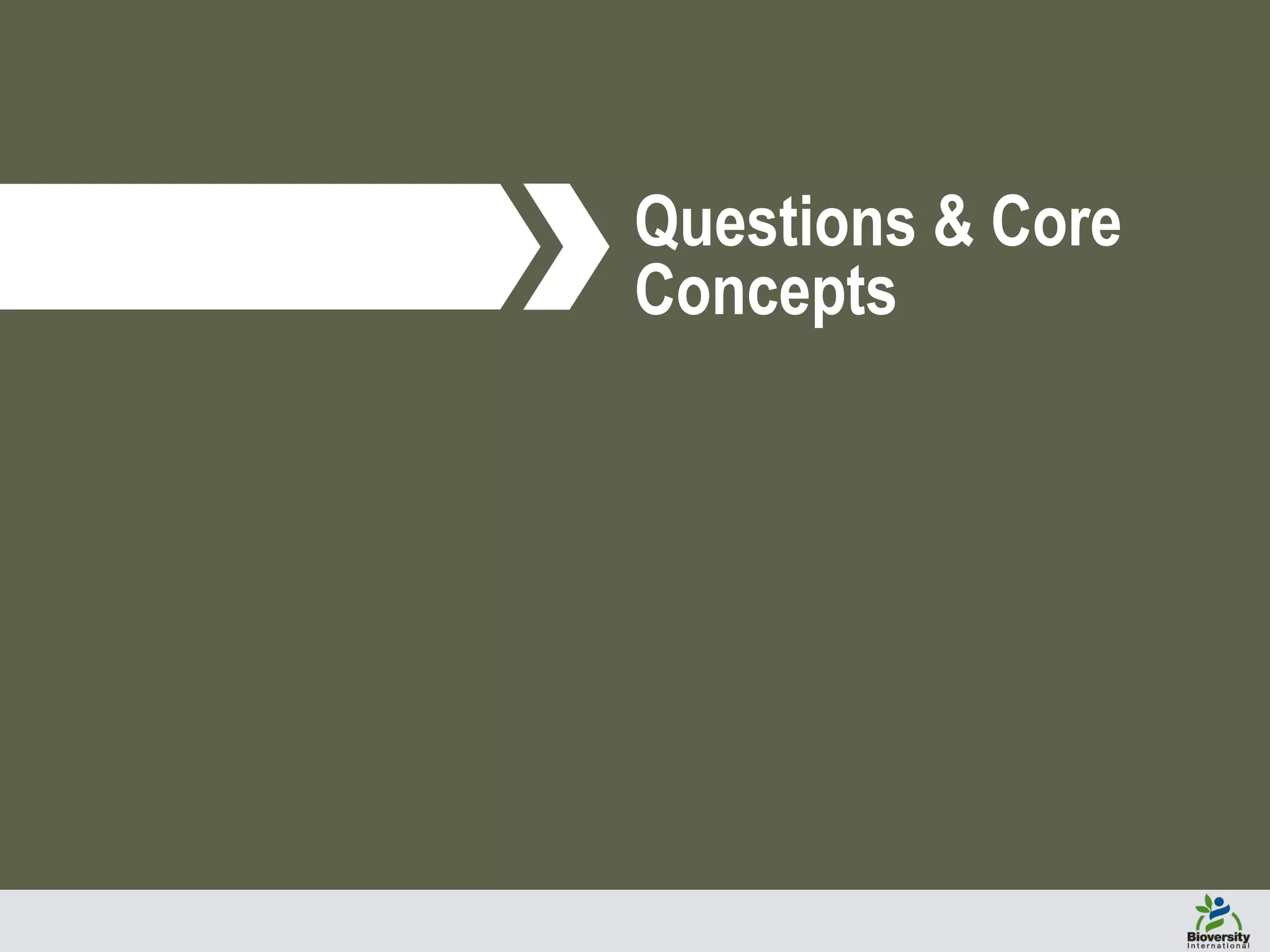 Questions & Core
Concepts
 