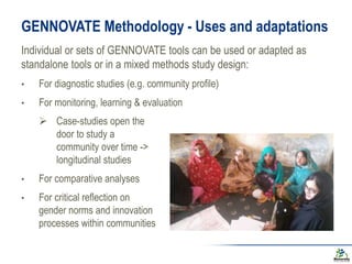 GENNOVATE: Enabling gender equality in agricultural and environmental innovation - Study concepts and methodology