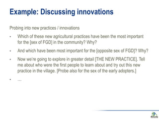 GENNOVATE: Enabling gender equality in agricultural and environmental innovation - Study concepts and methodology