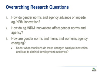 GENNOVATE: Enabling gender equality in agricultural and environmental innovation - Study concepts and methodology