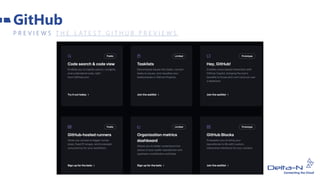 GitHub
P R E V I E W S T H E L A T E S T G I T H U B P R E V I E W S
 