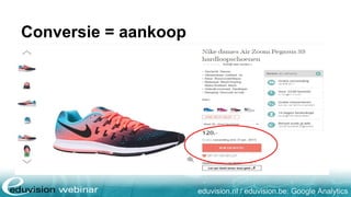 eduvision.nl / eduvision.be: Google Analytics
Conversie = aankoop
 