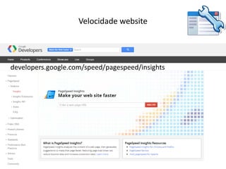 Vasco Marques - Profissional Certificado Google – www.marketingdigital360.net 
Velocidade website 
developers.google.com/speed/pagespeed/insights  