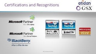 Certifications and Recognitions 
GSX Solutions© 2014 6 
 