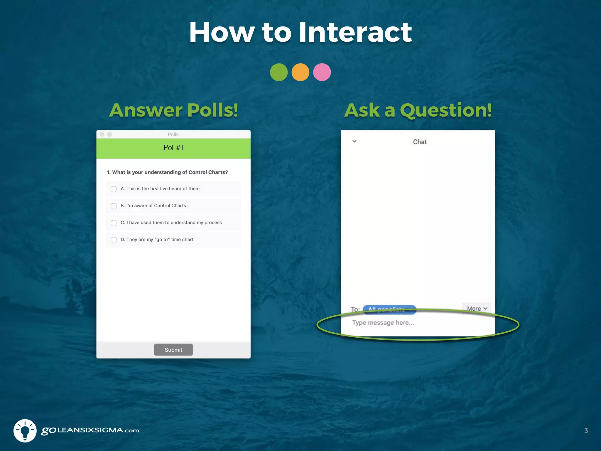How to Interact
3
Answer Polls! Ask a Question!
 