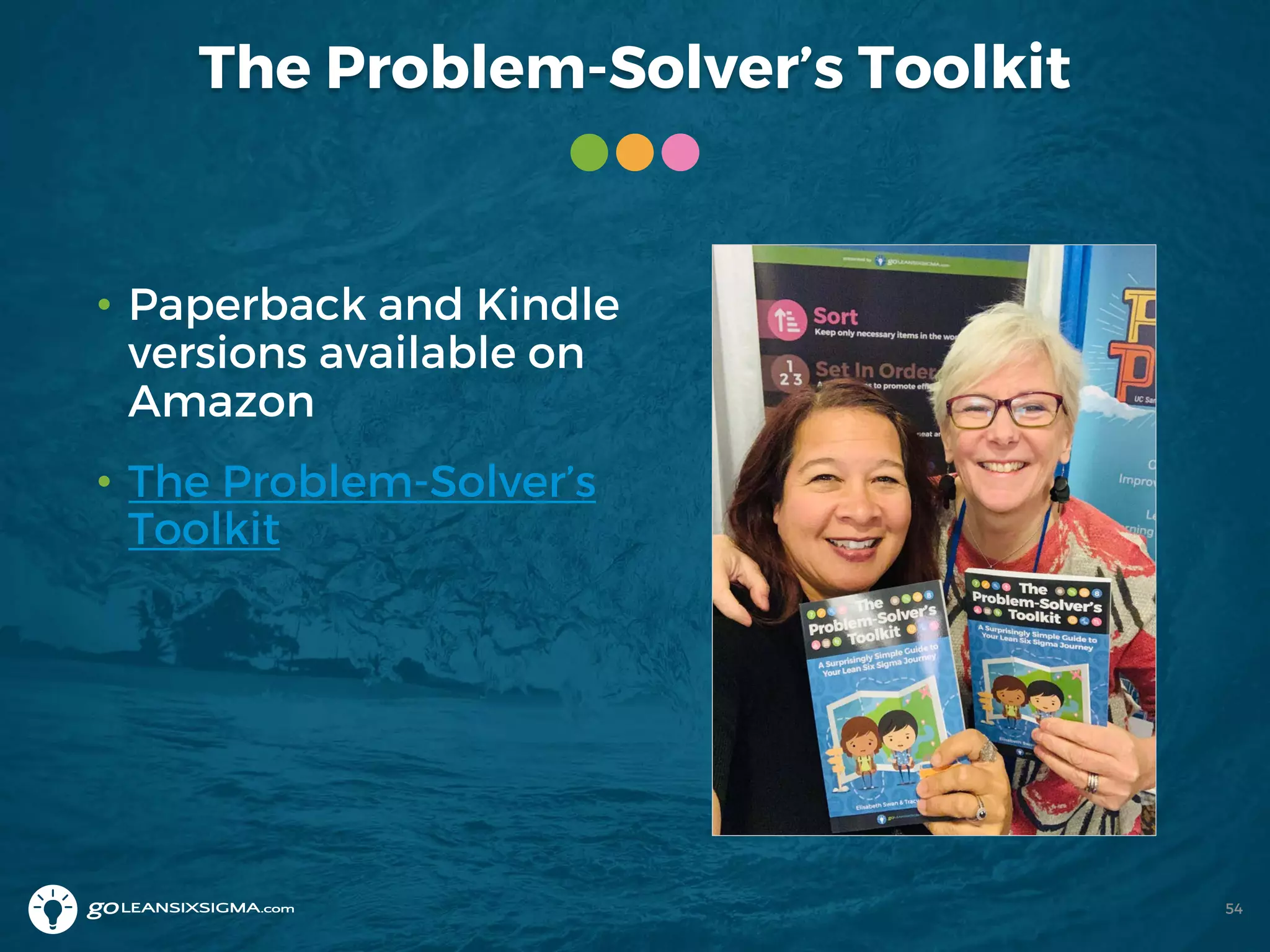 The Problem-Solver’s Toolkit
54
• Paperback and Kindle
versions available on
Amazon
• The Problem-Solver’s
Toolkit
 