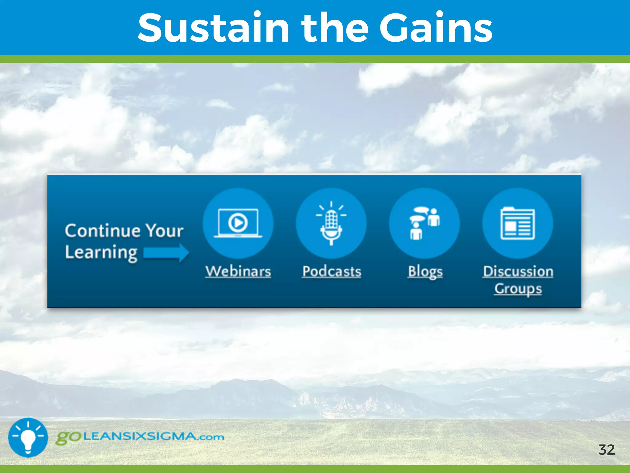 9/10/2017
Sustain the Gains
32
 