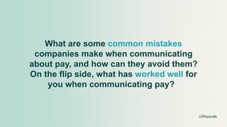 Webinar - How to communicate compensation across the organization | PDF