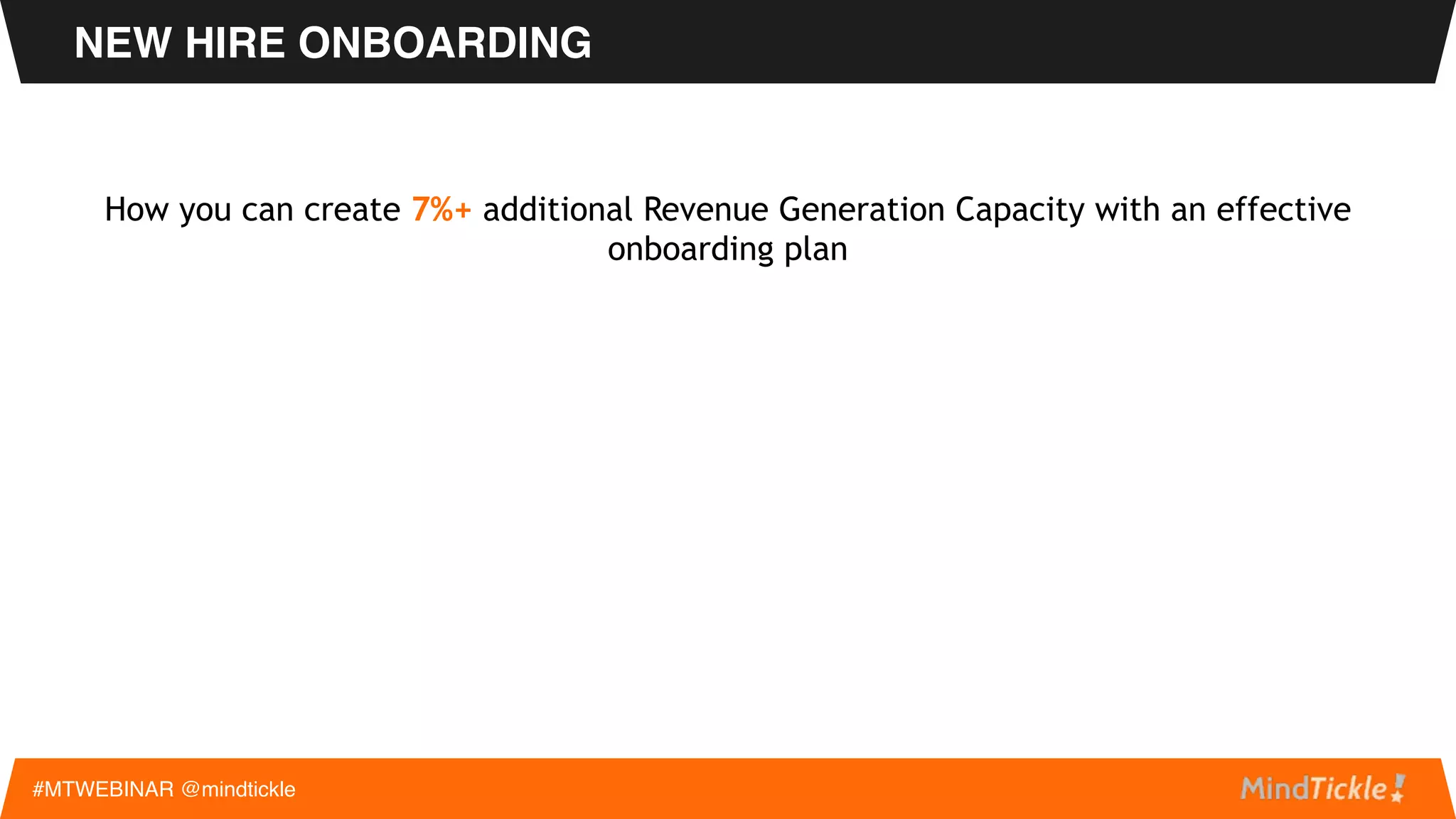What We Will Be Talking About
GETTING NEW REPS UP-TO-SPEED FASTER FOR
ADDITIONAL REVENUE GENERATION
~ Dhruv Markandey, Head of Customer Success, MindTickle
#MTWEBINAR @mindtickle
 