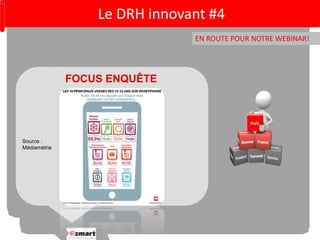 Le DRH innovant #4 
EN ROUTE POUR NOTRE WEBINAR! 
FOCUS ENQUÊTE 
Source : 
Médiamétrie 
 